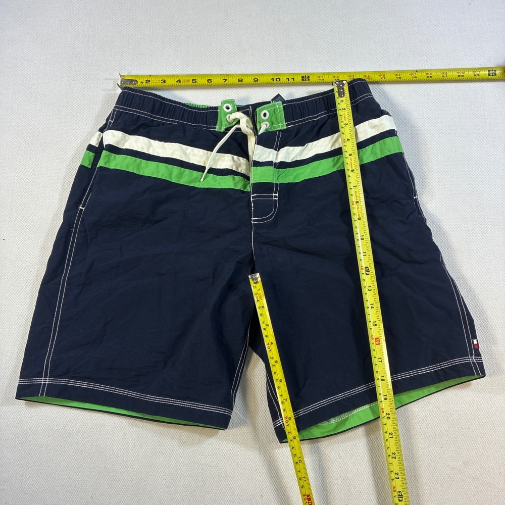 Tommy Hilfiger Mens‎ Large Navy Blue Board Shorts Swim Trunks Striped Mesh Liner - Picture 7 of 7